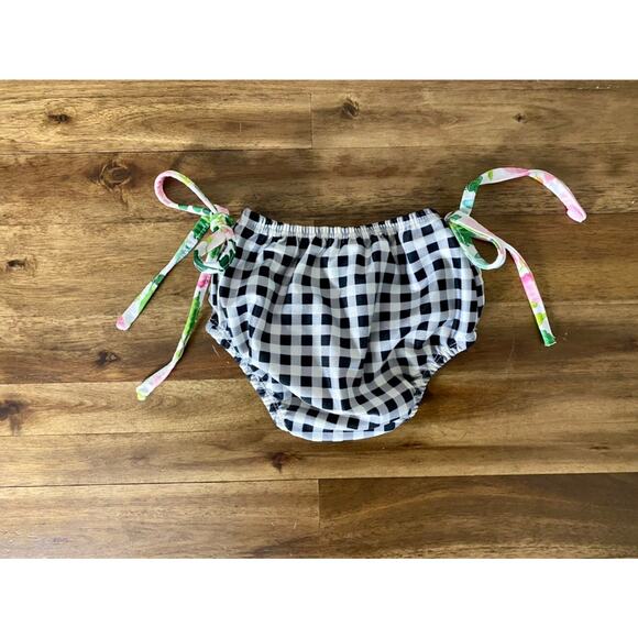 SweetHoney OG Fresh Blooms High Waist Swim Bottoms Black Gingham Beach Preppy 3T - Picture 4 of 6